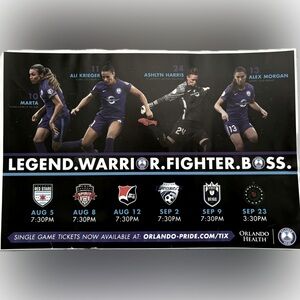 Orlando Pride 2017 Game Schedule Poster